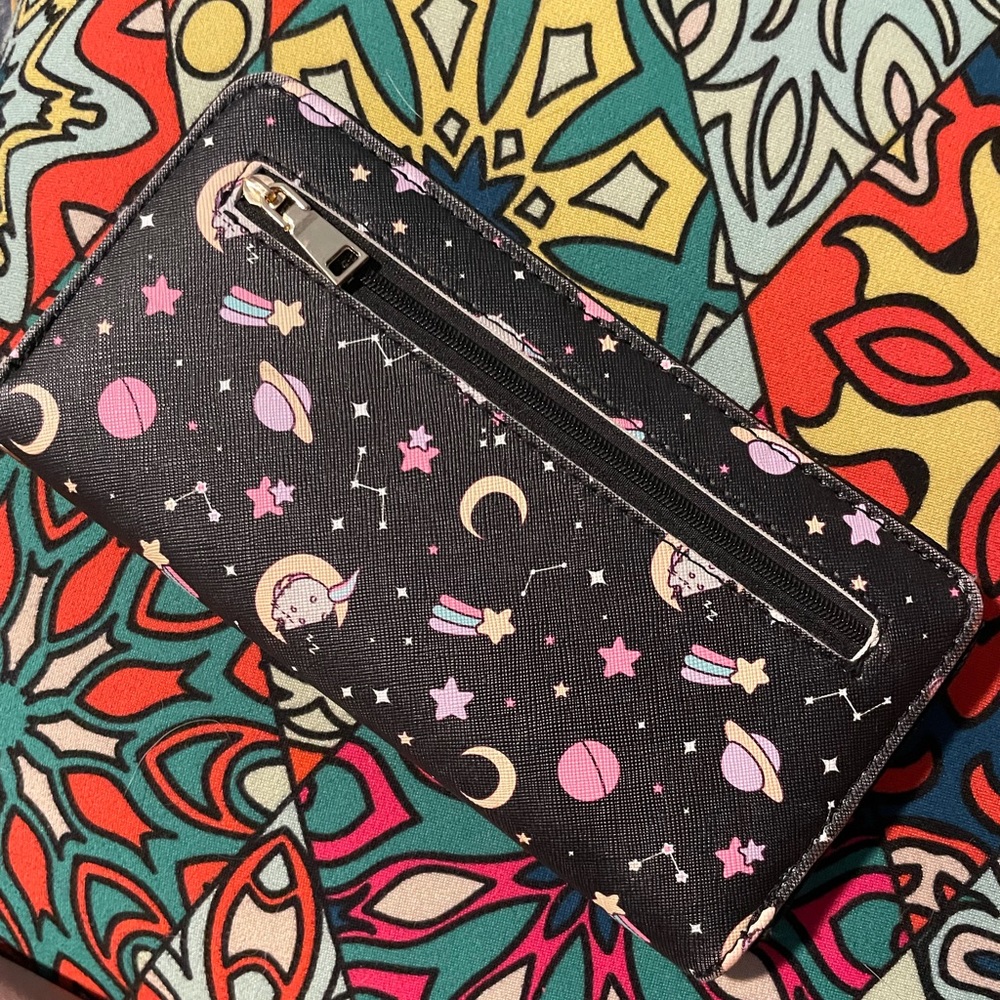 Adorable Black Pusheen Space Wallet